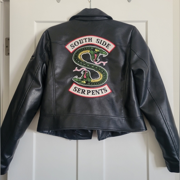 RIVERDALE South Side Serpents Faux Leather Jacket sz L - Like New - Picture 3 of 7